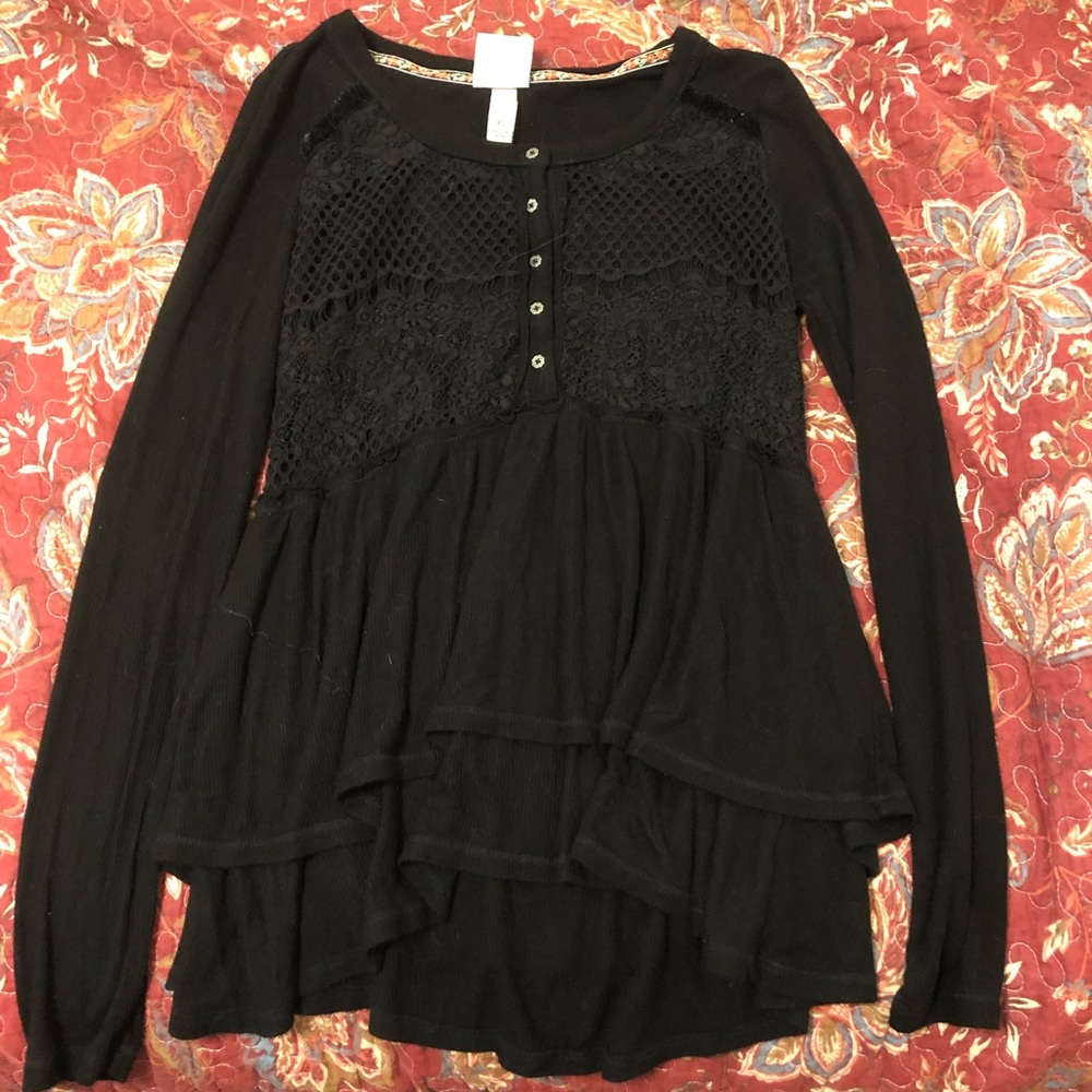 Black dress casual womens top